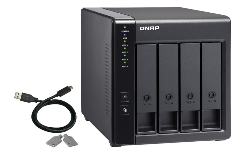 QNAP TR-004 behuizing voor opslagstations 2.5/3.5"" HDD-/SSD-behuizing Zwart