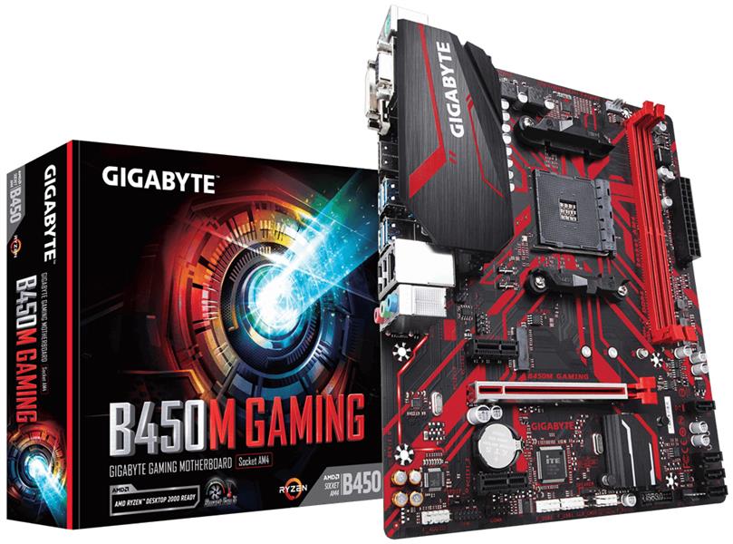 Gigabyte B450M GAMING moederbord Socket AM4 Micro ATX AMD B450