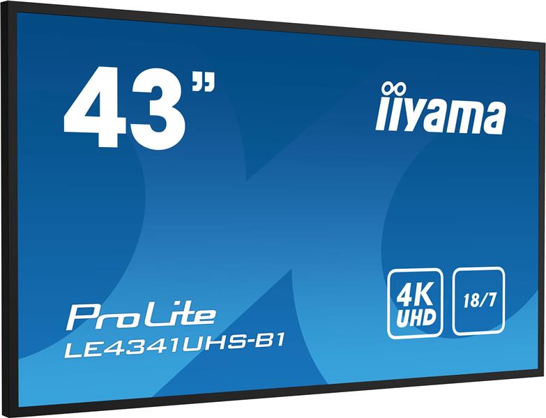 iiyama LE4341UHS-B1 beeldkrant Digitale signage flatscreen 108 cm (42.5"") LCD 350 cd/m² 4K Ultra HD Zwart 18/7