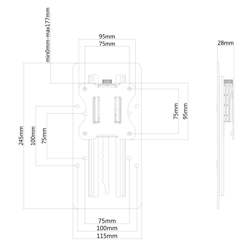 Neomounts hoogteverstelbare adapter