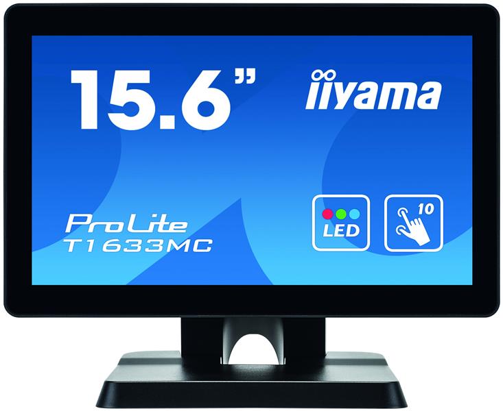 iiyama ProLite T1633MC-B1 touch screen-monitor 39,6 cm (15.6"") 1366 x 768 Pixels Zwart Multi-touch Multi-gebruiker