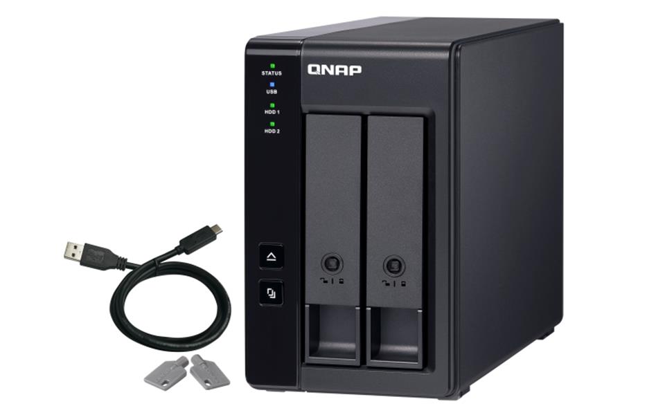 QNAP TR-002 behuizing voor opslagstations 2.5/3.5"" HDD-/SSD-behuizing Zwart