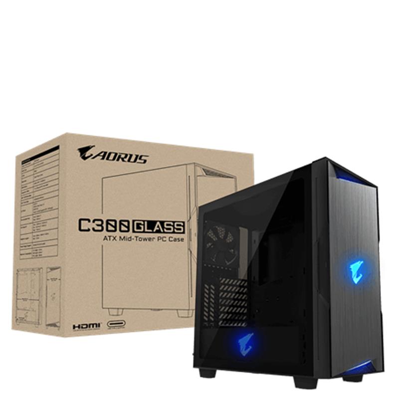 Gigabyte AORUS C300 GLASS Midi-Toren Zwart