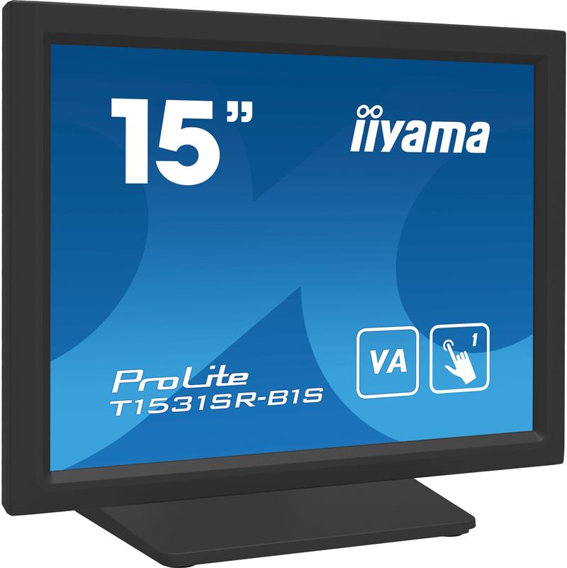 iiyama ProLite T1531SR-B1S computer monitor 38,1 cm (15"") 1024 x 768 Pixels XGA LCD Touchscreen Zwart