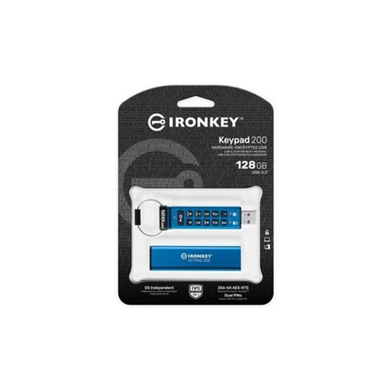128GB IronKey Keypad200 AES-256 Encryp