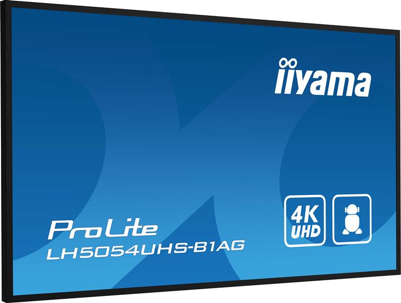 iiyama LH5054UHS-B1AG beeldkrant Digitale signage flatscreen 125,7 cm (49.5"") LCD Wifi 500 cd/m² 4K Ultra HD Zwart Type processor Android 11 24/7