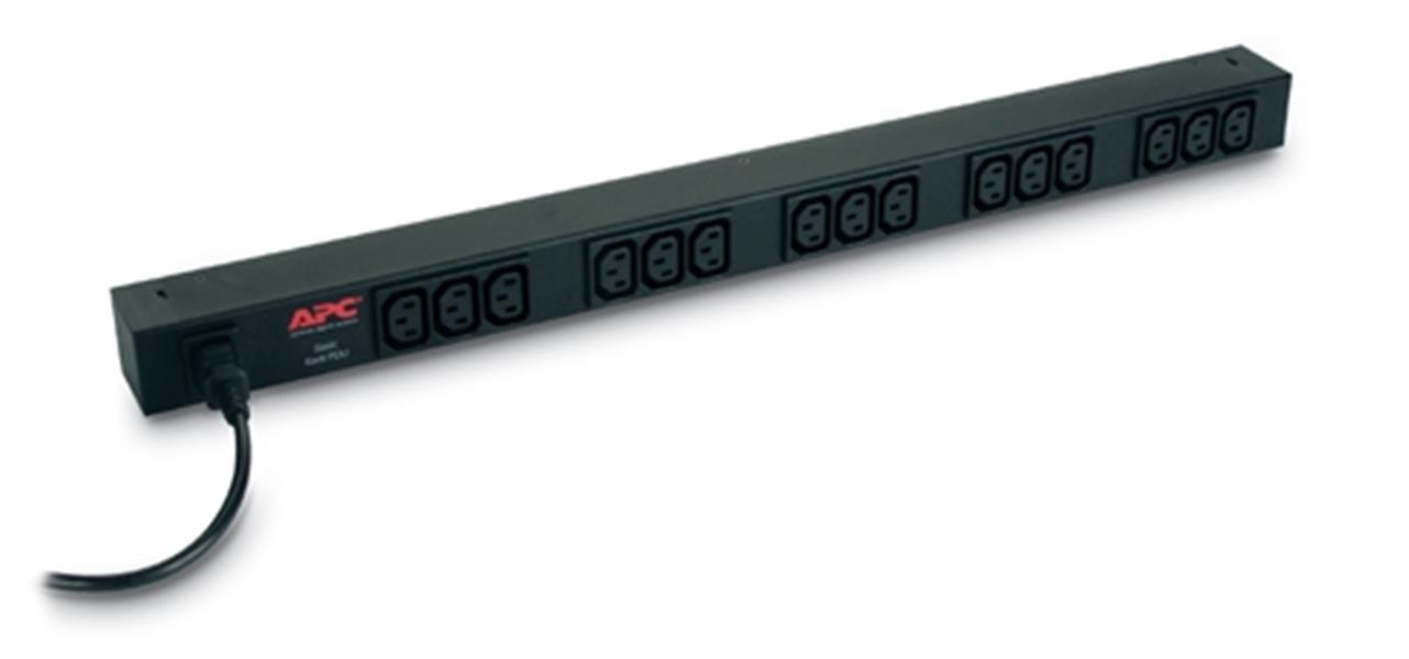 APC Rack PDU, Basic, ZeroU, 10A, 230V, (15x) C13, C14 stekker