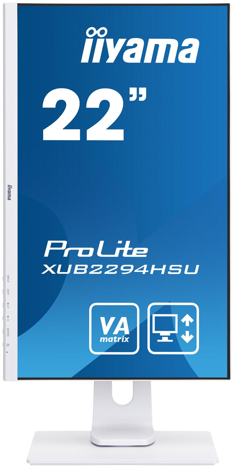 iiyama ProLite XUB2294HSU-W1 LED display 54,6 cm (21.5"") 1920 x 1080 Pixels Full HD Flat Zwart, Wit