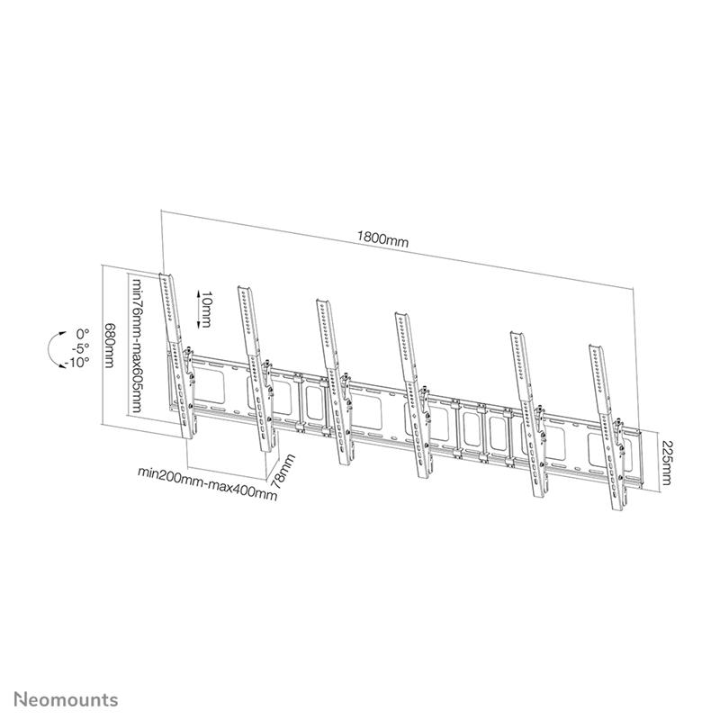 Newstar flatscreen menu board wandsteun