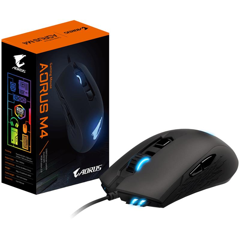 Gigabyte AORUS M4 muis Ambidextrous USB Type-A Optisch 6400 DPI