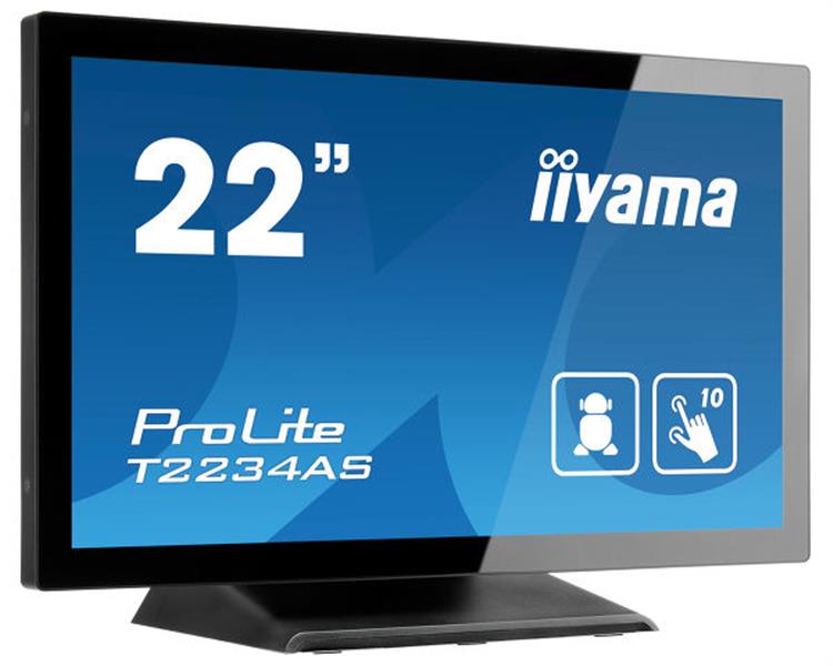 iiyama ProLite T2234AS-B1 touch screen-monitor 54,6 cm (21.5"") 1920 x 1080 Pixels Zwart Multi-touch Multi-gebruiker