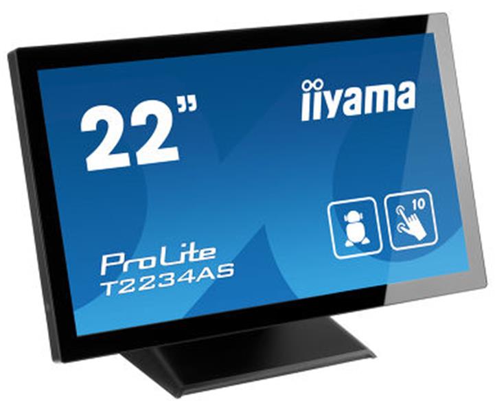 iiyama ProLite T2234AS-B1 touch screen-monitor 54,6 cm (21.5"") 1920 x 1080 Pixels Zwart Multi-touch Multi-gebruiker