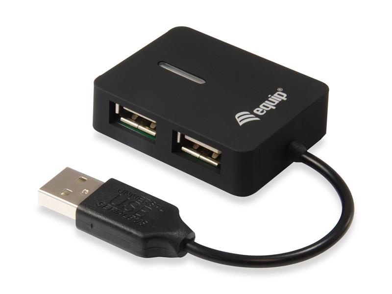 Equip 128952 interface hub USB 2.0 480 Mbit/s Zwart