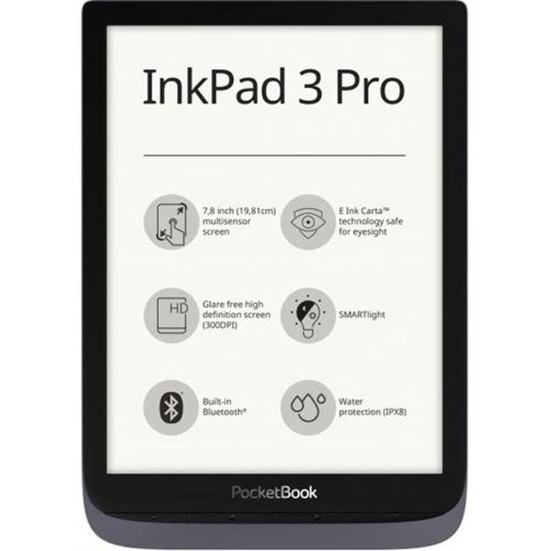 Pocketbook InkPad 3 Pro e-book reader Touchscreen 16 GB Wi-Fi Grijs Metallic