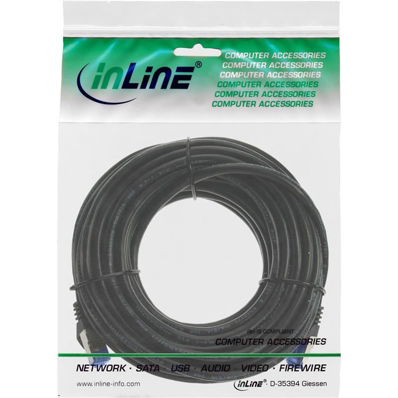InLine Patch cable Cat 6A S FTP PUR industrial black 50m
