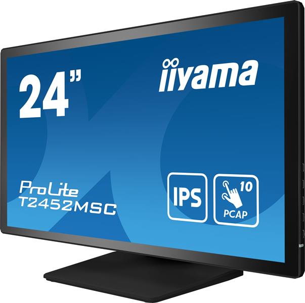 iiyama ProLite T2452MSC-B1 computer monitor 60,5 cm (23.8"") 1920 x 1080 Pixels Full HD LCD Touchscreen Multi-gebruiker Zwart