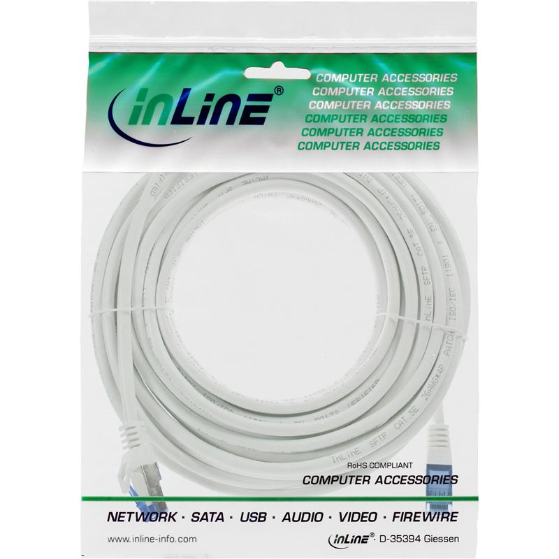 InLine Patch cable Cat 6A S FTP TPE flexible white 15m