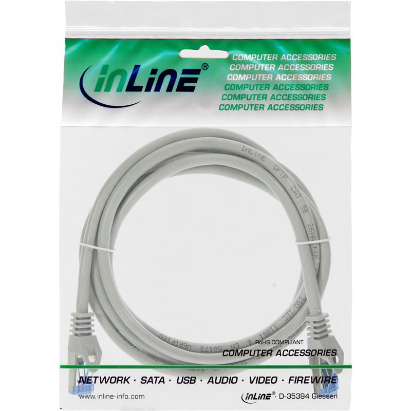 InLine Patch cable Cat 6A S FTP TPE flexible grey 2m