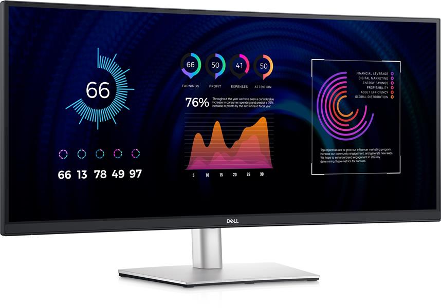 DELL P Series P3424WE computer monitor 86,7 cm (34.1"") 3440 x 1440 Pixels 4K Ultra HD LCD Zwart