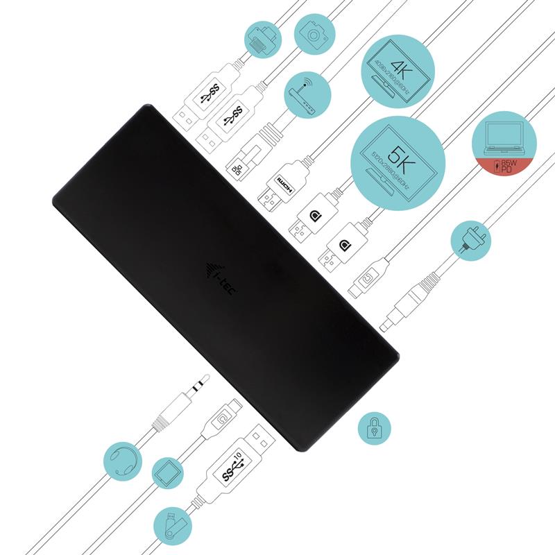 i-tec USB-C/Thunderbolt 3 Triple Display Docking Station + Power Delivery 85W