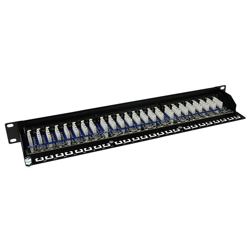 ACT Patchpaneel 24-ports shielded met cover Cat5e