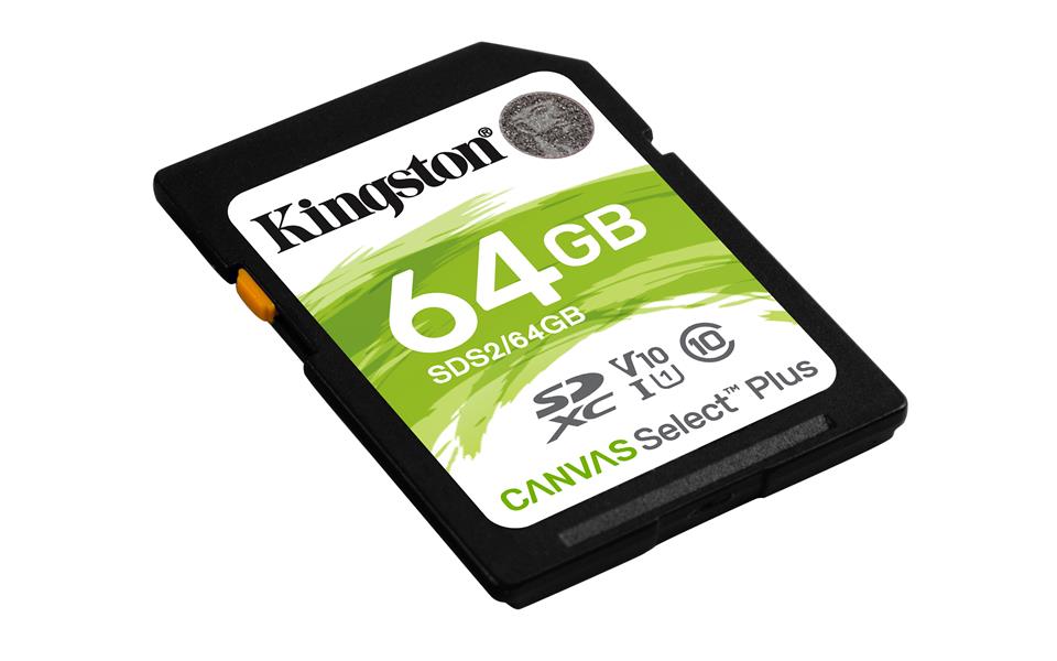 Kingston Technology Canvas Select Plus flashgeheugen 64 GB SDXC Klasse 10 UHS-I