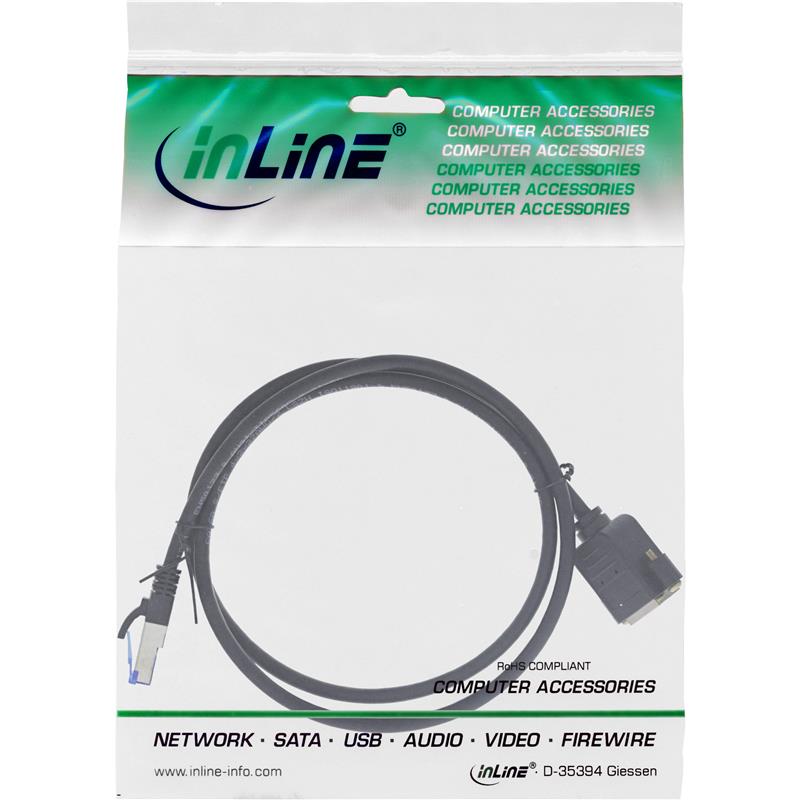 InLine Patch cable built-in extension S FTP PiMf Cat 6A halogen-free copper black 3m
