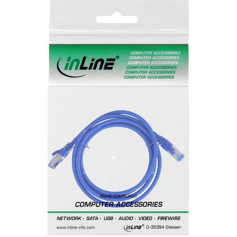 InLine Patchkabel Cat 6 A S-STP PiMF LSZH 500MHz blauw 0 5m