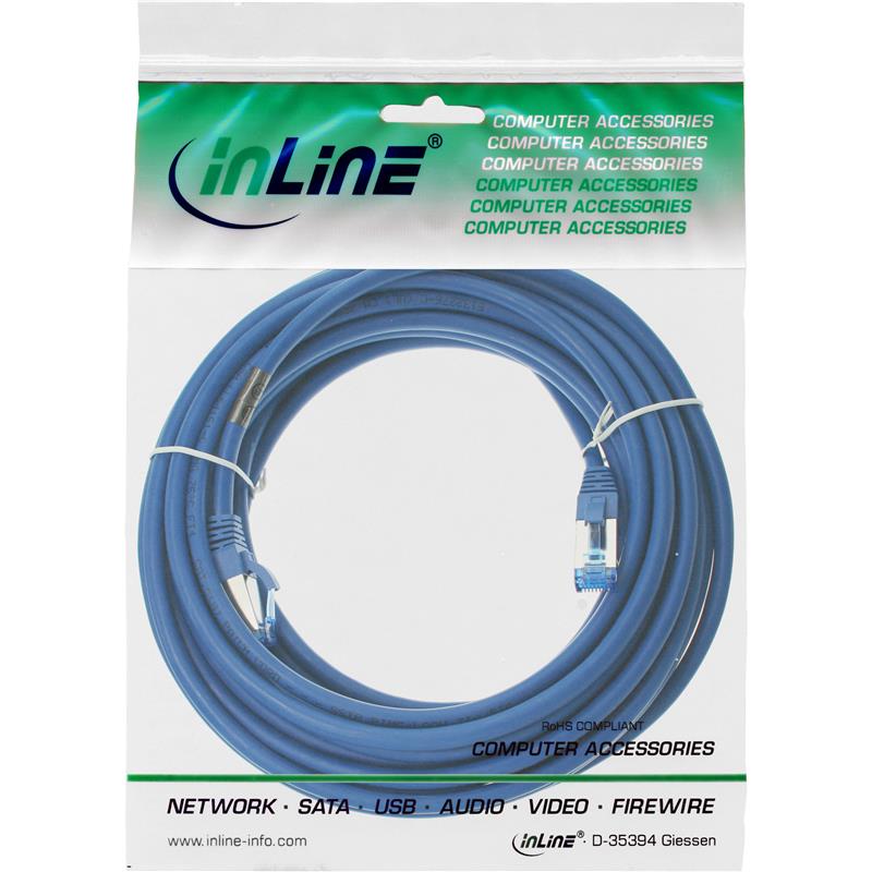 InLine Patchkabel Cat 6 A S-STP PiMF LSZH 500MHz blauw 20m