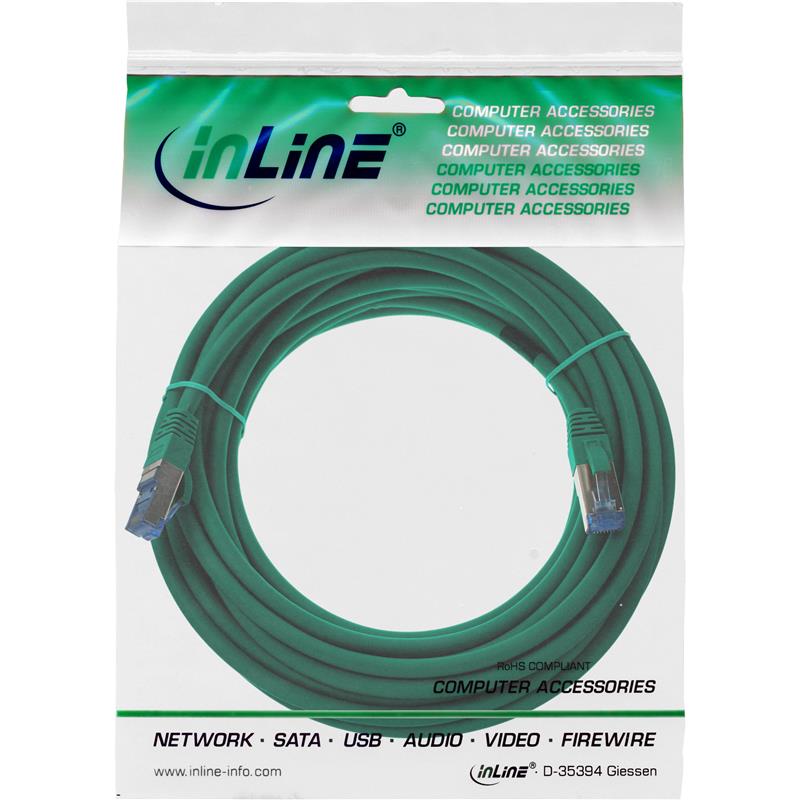 InLine Patchkabel Cat 6 A S-STP PiMF LSZH 500MHz groen 15m