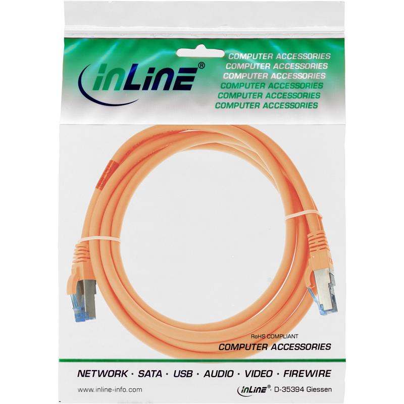InLine Patchkabel Cat 6 A S-STP PiMF LSZH 500MHz oranje 1m