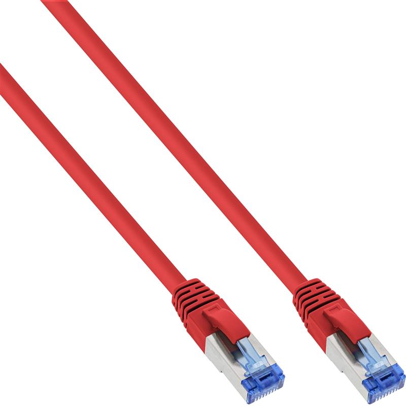 InLine Patch Cable S FTP PiMF Cat 6A halogen free 500MHz red 0 3m