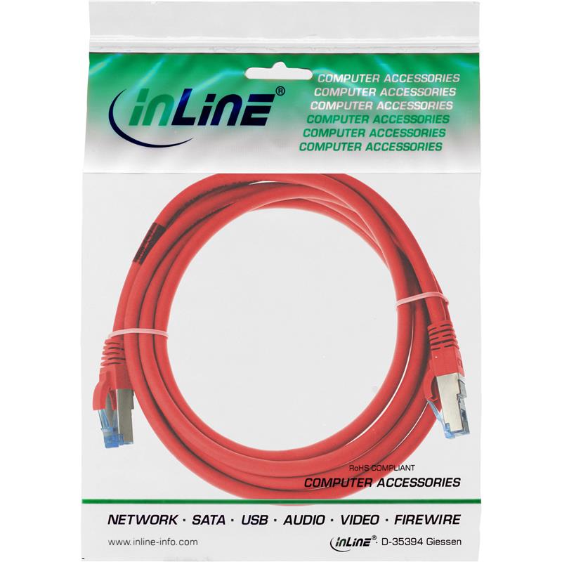 InLine Patchkabel Cat 6 A S-STP PiMF LSZH 500MHz rood 2m