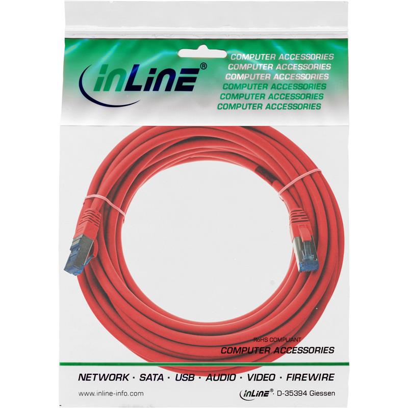 InLine Patchkabel Cat 6 A S-STP PiMF LSZH 500MHz rood 15m