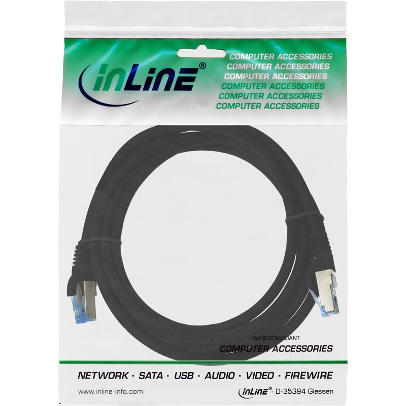 Patchkabel Cat 6 A S-STP PiMF InLine LSZH 500MHz zwart 1m