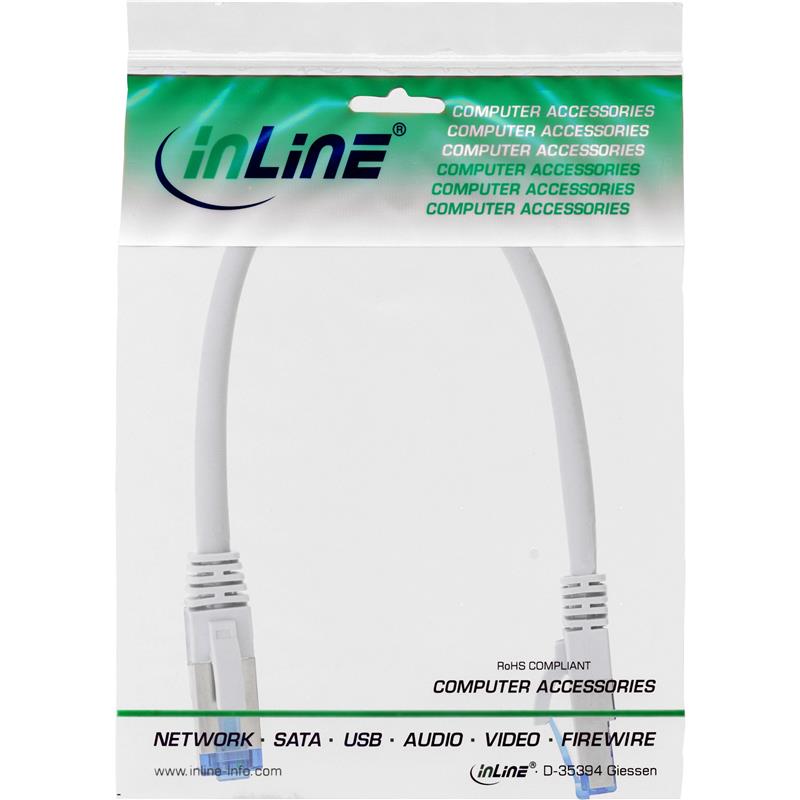 InLine Patch Cable S FTP PiMF Cat 6A halogen free 500MHz white 0 25m