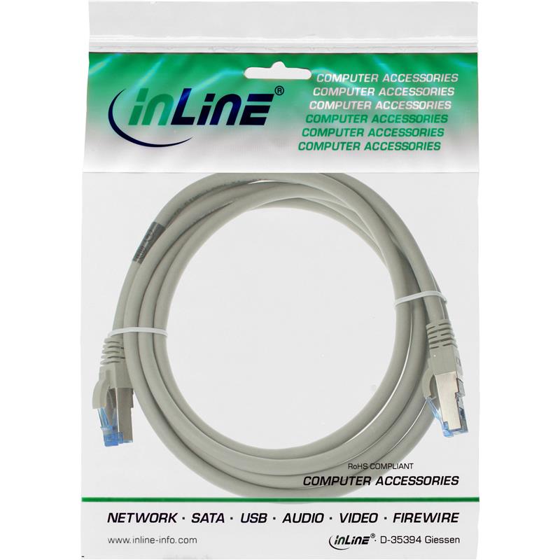 InLine Patchkabel Cat 6 A S-STP PiMF LSZH 500MHz grijs 3m