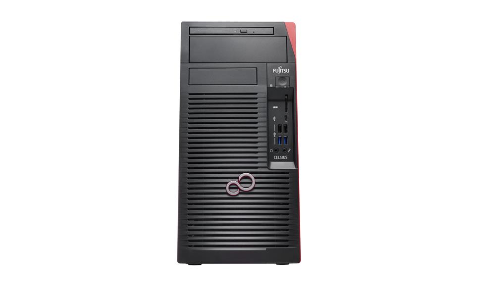 Fujitsu CELSIUS W580power Intel® 9de generatie Core™ i9 i9-9900K 32 GB DDR4-SDRAM 512 GB SSD Micro Tower Zwart, Rood Workstation Windows 10 Pro