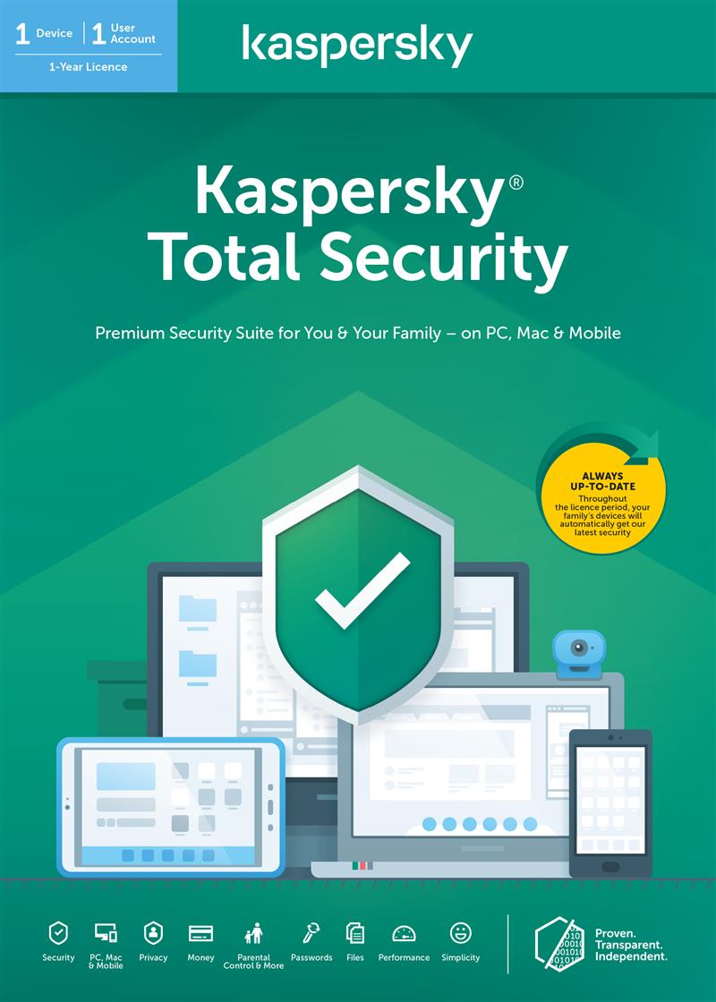 Kaspersky Lab Total Security 2020 Nederlands 1 licentie(s) 1 jaar