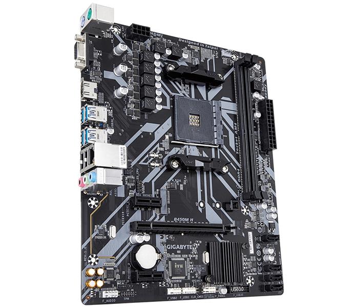 Gigabyte B450M H moederbord Socket AM4 Micro ATX AMD B450