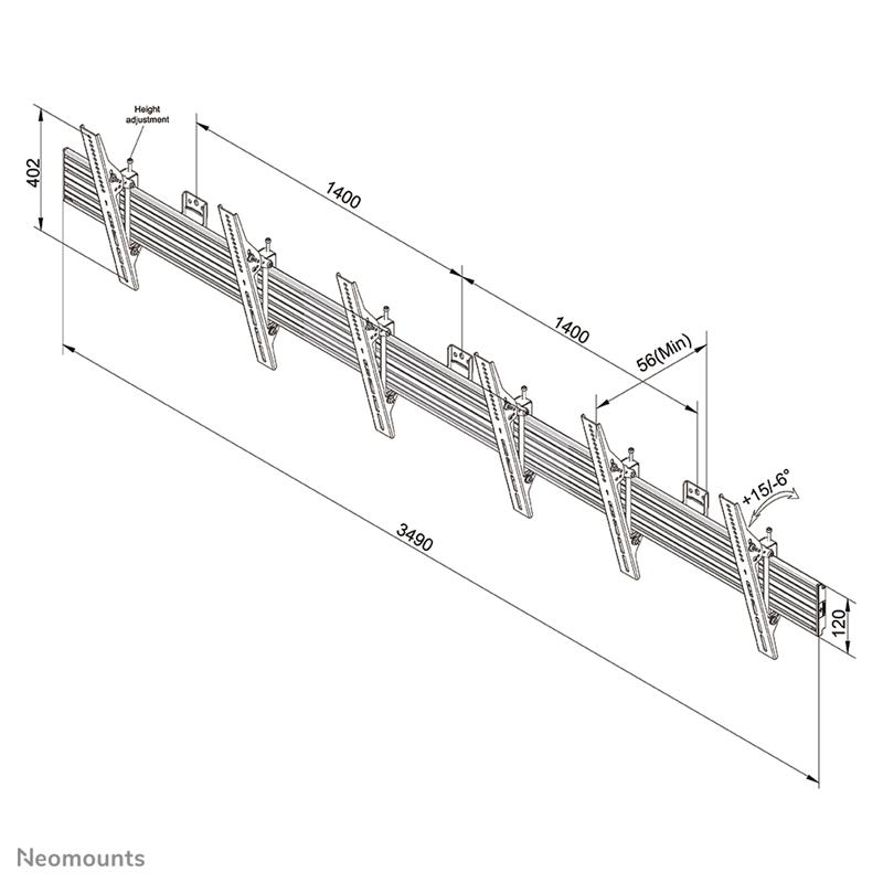 Neomounts menuboard wandsteun