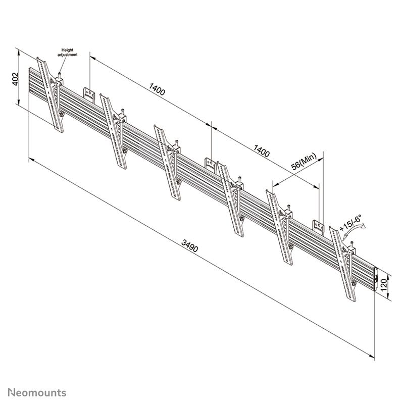 Neomounts menuboard wandsteun