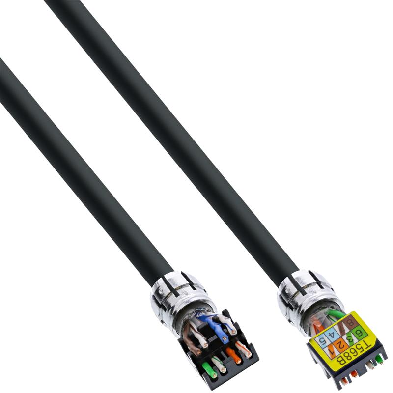 InLine Patch cable U UTP Cat 6A halogen-free AWG23 copper black 25m