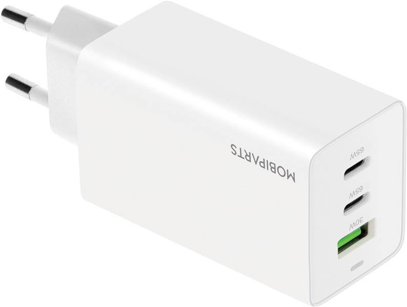 Mobiparts GaN Wall Charger USB-Cx2/USB-A PD 3.0/QC 65W White