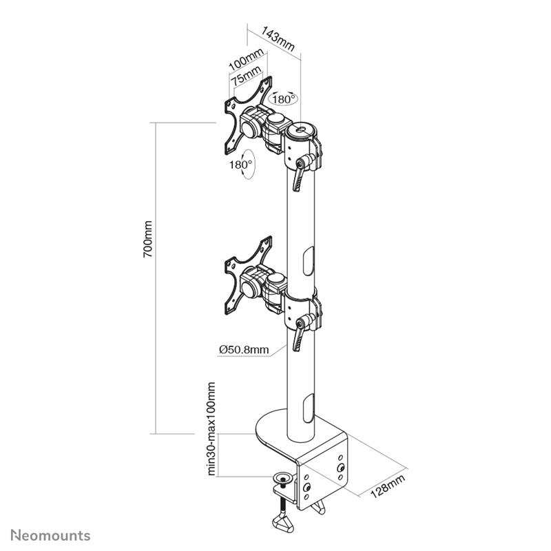 Neomounts monitorarm voor curved schermen