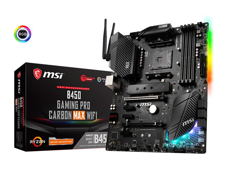 MSI B450 GAMING PRO CARBON MAX WIFI Socket AM4 ATX AMD B450