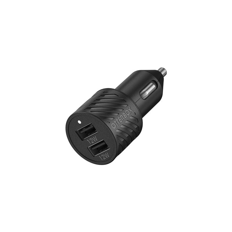 OtterBox Dual Port Premium Car Charger USB-A 24W Black