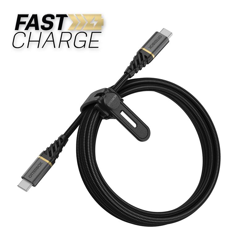 OtterBox Premium Cable USB C-C 2M USB-PD, zwart
