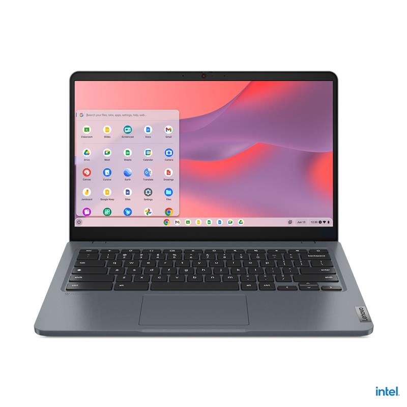 Lenovo 14e Chromebook N200 35,6 cm (14"") Full HD Intel® N 8 GB LPDDR5-SDRAM 128 GB eMMC Wi-Fi 6E (802.11ax) ChromeOS Grijs