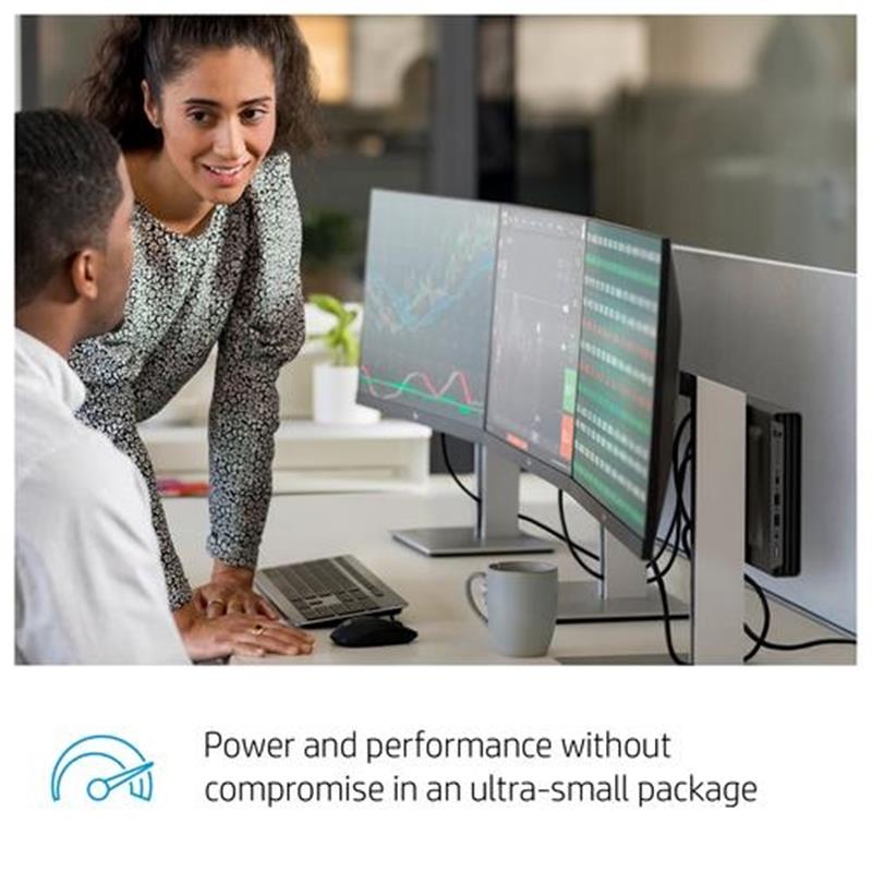 HP EliteDesk 800 G6 Intel® 10de generatie Core™ i5 i5-10500 8 GB DDR4-SDRAM 256 GB SSD mini PC Zwart Windows 10 Pro